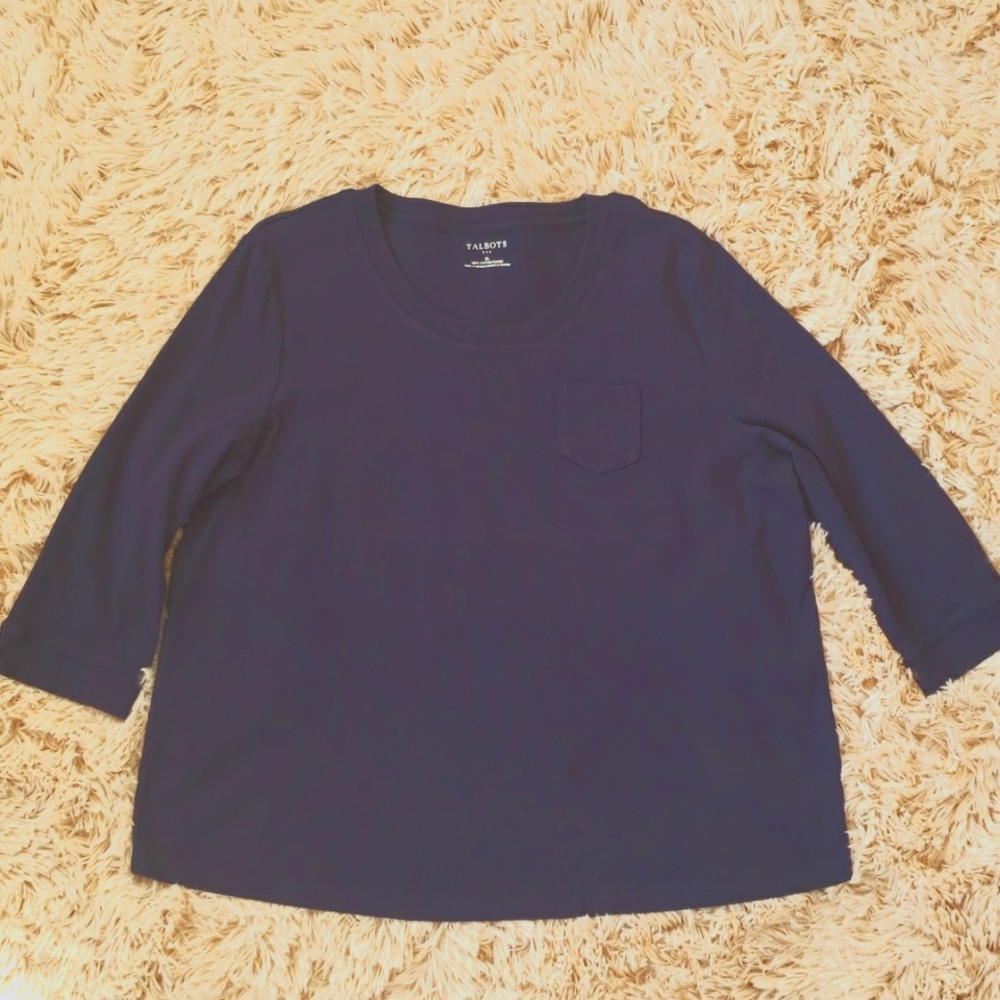 Talbots 3/4 length sleeve cotton top